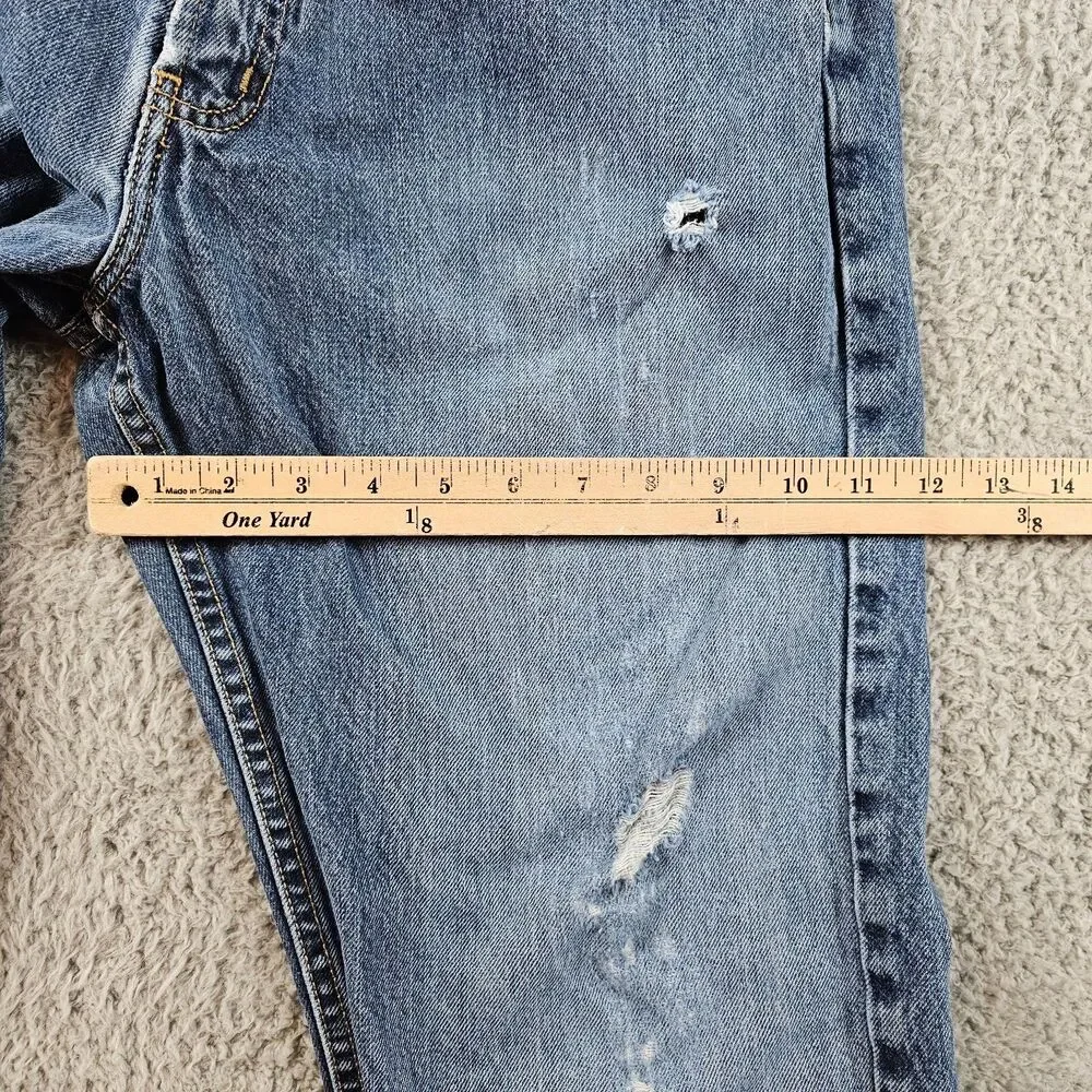 Harley Davidson Jeans Men 32x29 Blue Denim Distressed Biker Grunge Skater Cotton